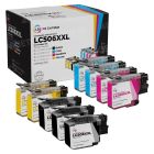 9-Pack Compatible Brother LC506XXL High Yield Ink Cartridges:  3 Black and 2 Each of Cyan, Magenta & Yellow