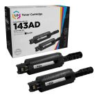 LD Compatible Dual Pack Replacement for HP W1143AD (HP 143A) Black Toner Reload Cartridge (5000 Page Yield) with ink level chip