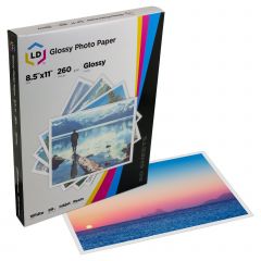 LD Premium Glossy Photo Paper - 8.5" x 11" - 50 pack - Resin Coated
