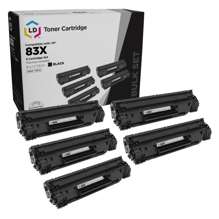 Median enclose mass HP 83X Set of 5 Compatible Black Toners - 4inkjets