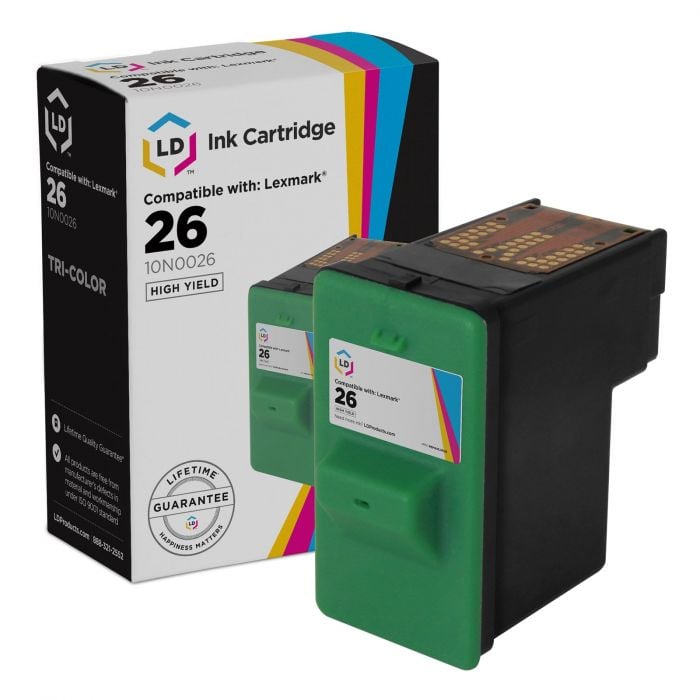 10N0227 Myriad Compatible Inkjet Cartridges 5 Inkjet Cartridges 26 27; Models: Z13 etc; Multi Color Ink 23 25 Bulk: R10N0026 Replacement for Lexmark 10N0026 