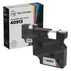 Compatible Dymo 40913 BK on White Lab.Tape 23ft1/3in