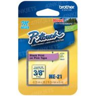 OEM Brother ME21 Black on Pink Tape