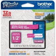 OEM Brother TZeMQP35 White on Berry Pink Tape