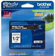 OEM Brother TZe335 White on Black Tape
