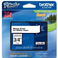 OEM Brother TZe241 Black on White Tape