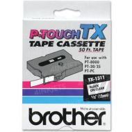 OEM Brother TX-1311 1/2" Black on Clear Label Tape