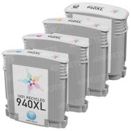 LD Remanufactured 940XL 4 Piece Set of Ink for HP