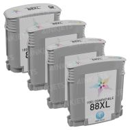 LD Remanufactured 88XL 4 Piece Set of Ink for HP