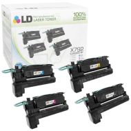 Set of 4 Lexmark Remanufactured X792 Extra High Yield Toner Cartridges (Bk/C/M/Y)