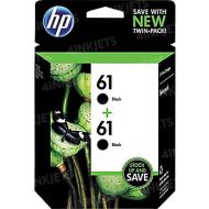 Original HP 61 Black Ink Twin Pack in Retail Packaging, CZ073FN
