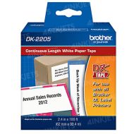 Original Brother DK-2205 (2.4 in x 100 ft) White Paper Label Tape