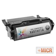 Remanufactured Black MICR Toner for Lexmark X651H11A