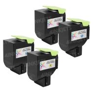 Lexmark Remanufactured C540 HY (Bk, C, M, Y) Toner Set