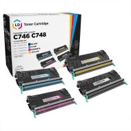 4 Remanufactured Toner Cartridges for Lexmark C746H C746A