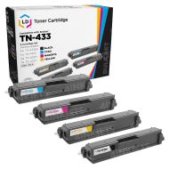 Set of 4 Brother Compatible TN433 Toners: BCMY