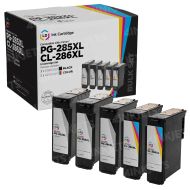 Remanufactured Canon PG-285XL Black and CL-286XL Color Ink Set of 5