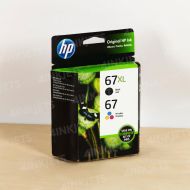 OEM HP 67XL/67 Black High Yield and Tri-Color Ink Cartridge 2-Pack, 3YP30AN