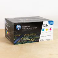 Original HP 124A Cyan, Magenta & Yellow Toner Tri-Pack, CE257A