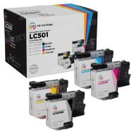 Set of 4 Compatible Brother LC501 Ink Cartridges (Black, Cyan, Magenta, Yellow)