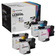 Set of 4 Compatible Brother LC501XL High Yield Ink Cartridges (Black, Cyan, Magenta, Yellow)