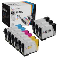 Set of 9 Remanufactured Epson 222XL HY Black & 222 CMY