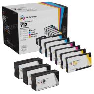 Set of 9 Remanufactured HP 712 Inkjet Cartridge: 3 Black and 2 each of Cyan, Magenta, Yellow