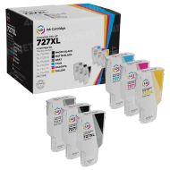 Bulk Set of 6 LD Remanufactured High Yield Replacement Ink Cartridges for HP 727 (300ml)