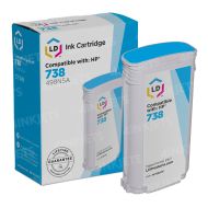 Remanufactured HP 738 Cyan (130ml) Ink Cartridge (498N5A)