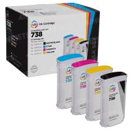 Set of 4 Remanufactured HP 738 (130ml) Ink Cartridges