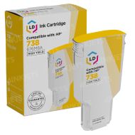 Remanufactured HP 738 Yellow (300ml) Ink Cartridge (676M8A)