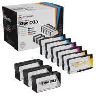 Set of 9 Remanufactured HP 936e High Yield Ink Cartridge (3 Black & 2 of each Cyan, Magenta, Yellow)
