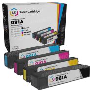 Remanufactured HP 981A Set of 4 Standard Yield Toner Cartridges (BK/C/M/Y)