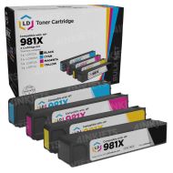 Remanufactured HP 981X Set of 4 High Yield Toner Cartridges (BK/C/M/Y)