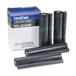Fax Machine Ribbon Brother PC-204RF Printer Thermal Fax Ribbon Rolls, 4-Pack Black, OEM ...