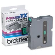 OEM Brother TX-7511 1" Black on Green Label Tape