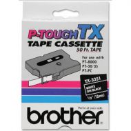 OEM Brother TX-3351 1/4" White on Black Label Tape