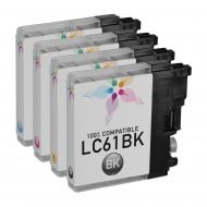 Set of 4 Brother Compatible LC61 Ink Cartridges: BCMY