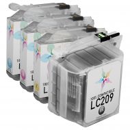 Set of 4 Brother Compatible LC209 and LC205 Ink Cartridges: BCMY