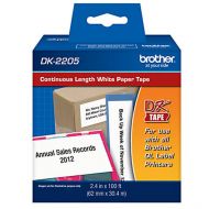 Original Brother DK-2205 (2.4 in x 100 ft) White Paper Label Tape