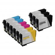 Remanufactured 220XL 9 Piece Set of Ink for Epson