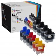 Set of 10 Brother Compatible LC41 Ink Cartridges: 4BK & 2 each of CMY
