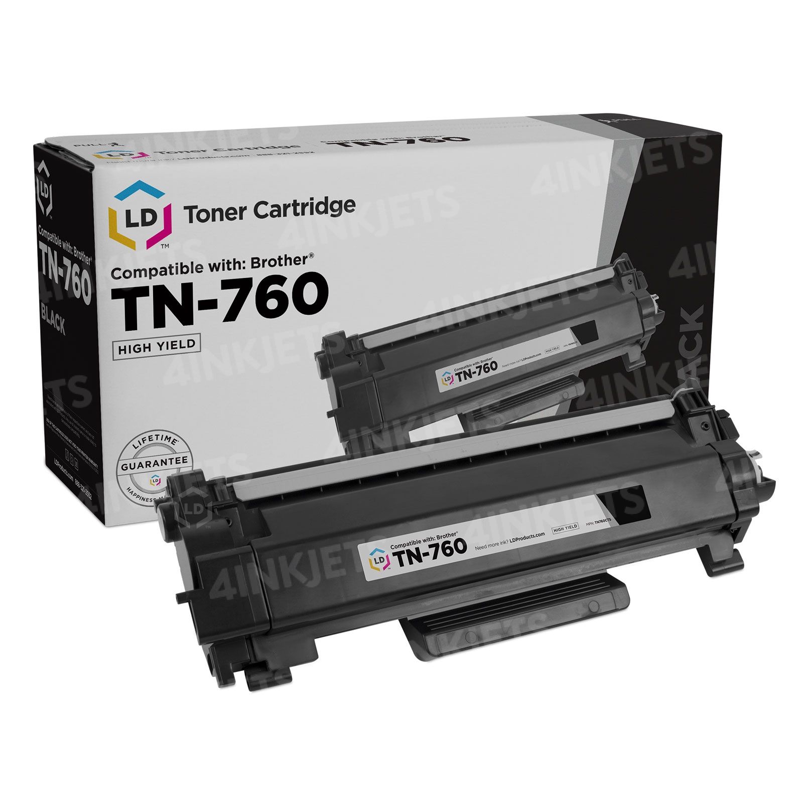 TN760 High-Yield Black Toner Cartridge Twin Pack, TN760 2PK, Replacement  for Brother TN-760 TN-730 Toner for HL-L2350DW L2395DW L2390DW L2370DW