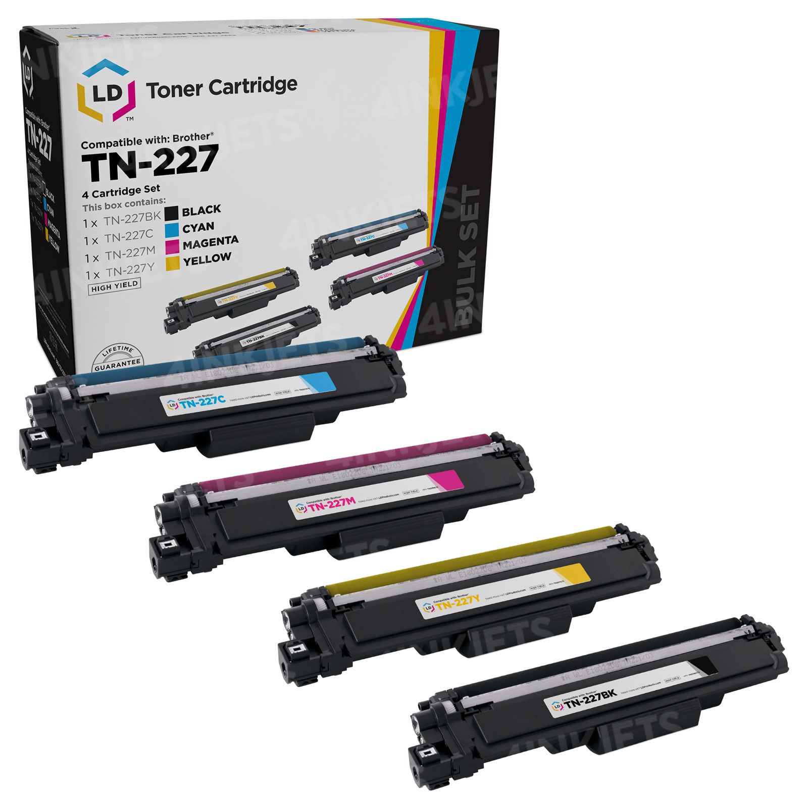 Toner cartridges Brother TN-247 CMYK - compatible and original OEM