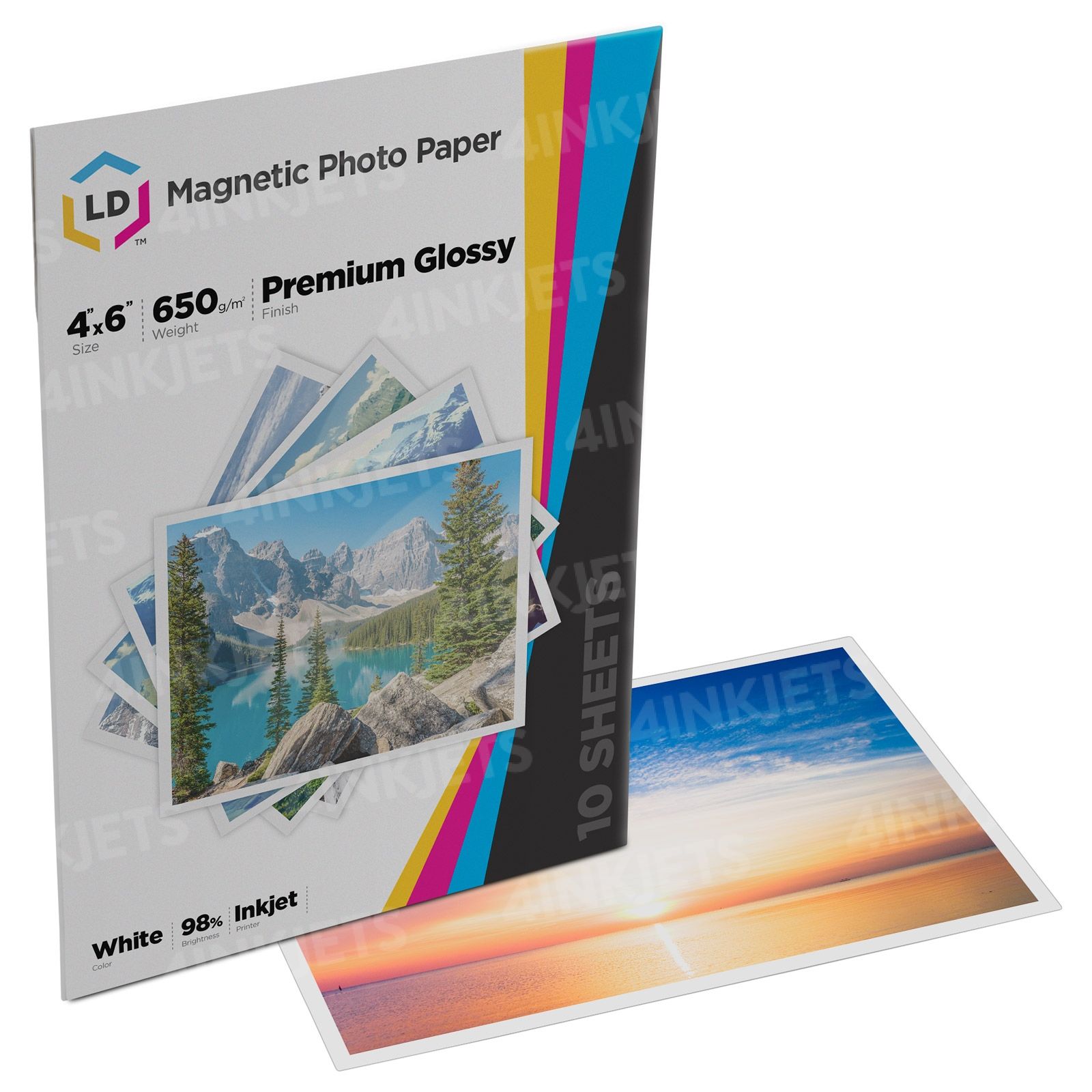 4 in. x 6 in. Print Magnet White Inkjet Printable Magnetic Sheets (10-Pack)