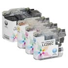 Set of 4 Brother Compatible LC20E Ink Cartridges: BCMY
