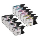 Set of 10 Brother Compatible LC79 Extra HY Ink Cartridges: 4 BK & 2 each of CMY