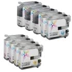 Set of 9 Brother Compatible LC207 and LC205 Ink Cartridges: 3BK & 2 each of CMY