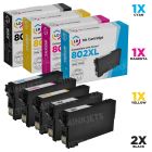 5-pack of Epson 802 / 802XL Remanufactured Ink Cartridges