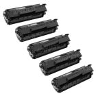5 Pack of Compatible for HP Q2612A Black Toners
